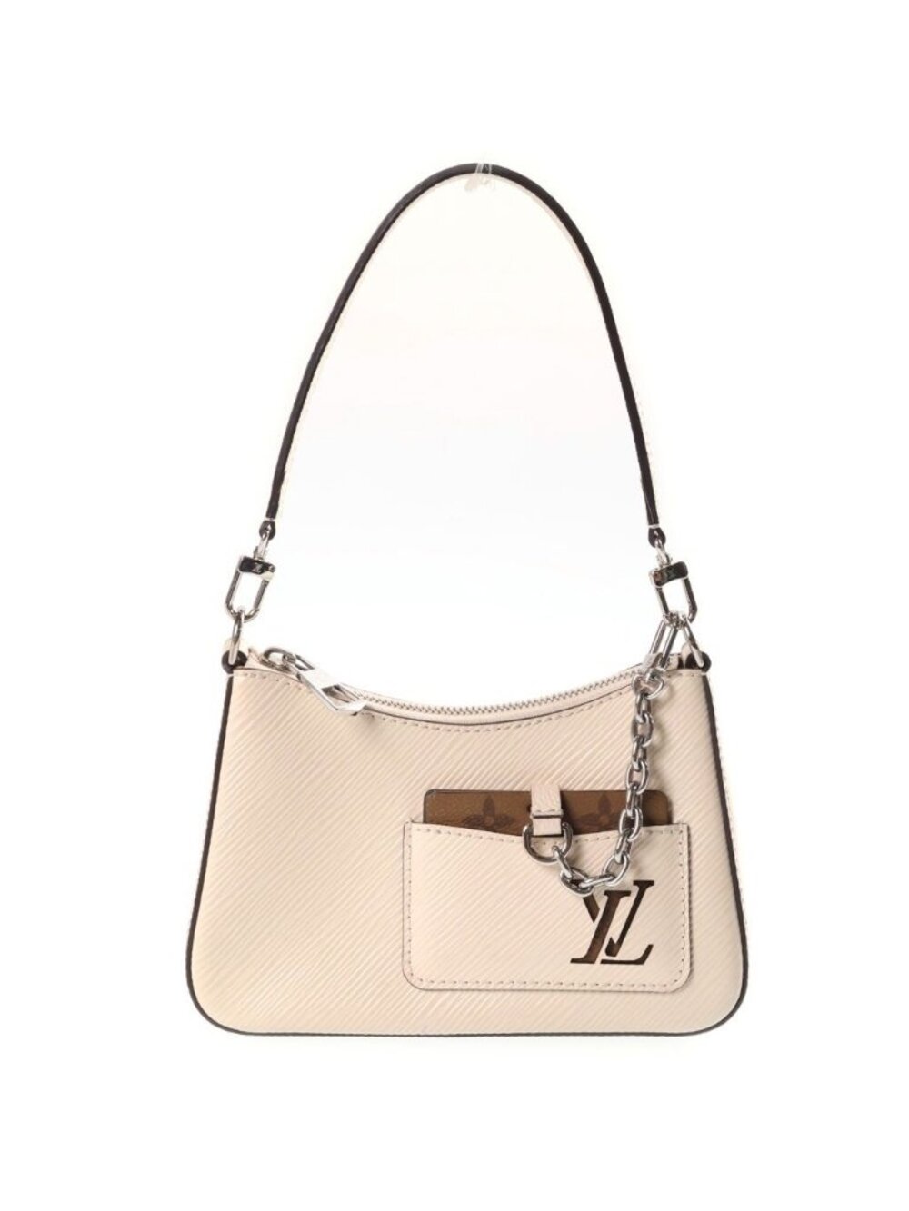 Louis Vuitton Epi Marerini 2-Way Shoulder Bag Ivory Brown Leather Silver